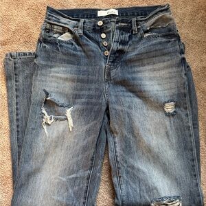 KanCan Distressed Boyfriend Jeans in Blue